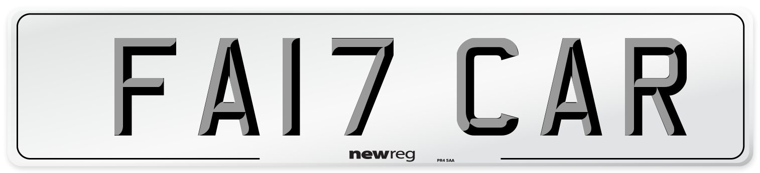 FA17 CAR Number Plate from New Reg